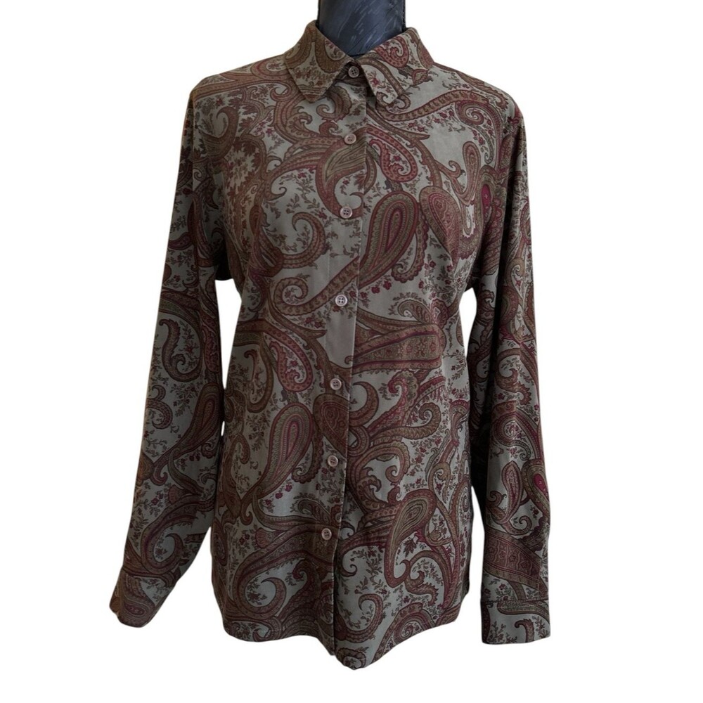 Equestrian - Dark Academia- Cottage CabinCore - Paisley Button-Up - Size Medium - Picture 4 of 10
